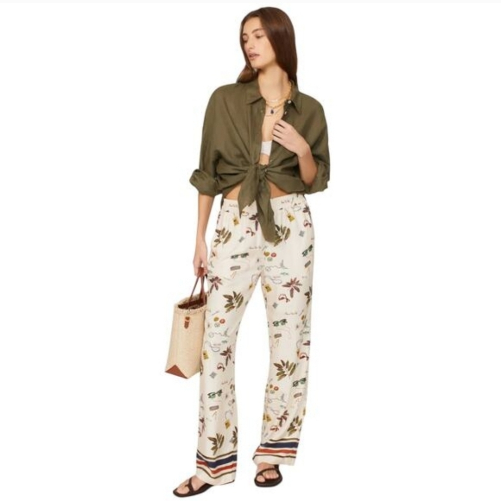 Scotch & Soda Vacation Print Gia Wide Leg Pants Size Small